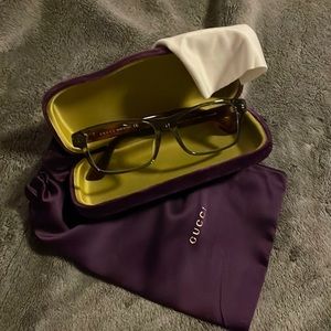 Gucci glasses Clear Gray Tortoise and Red